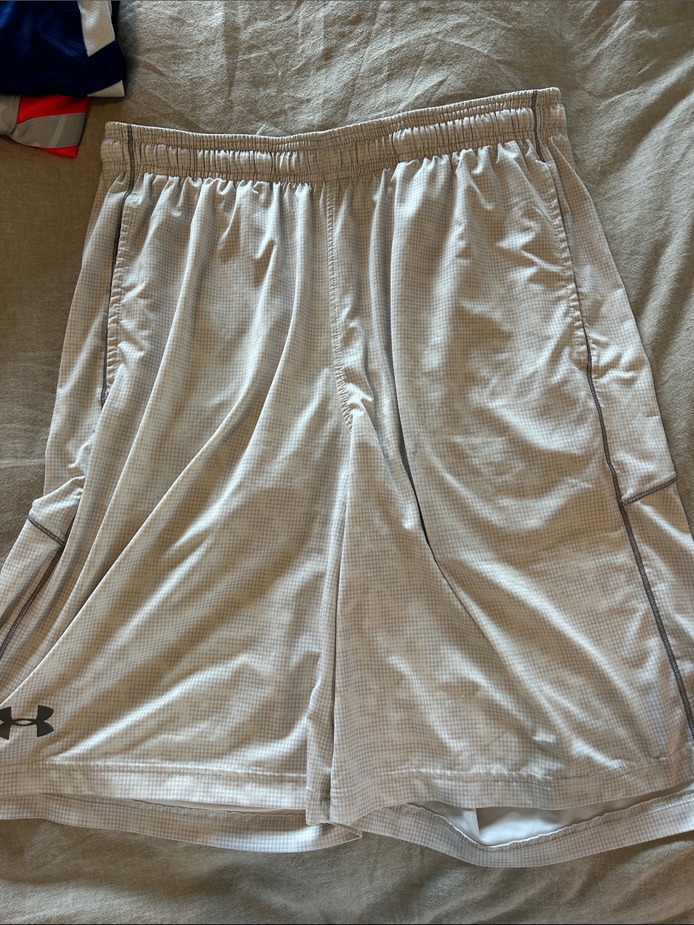 Under Armour Men's Athletic Shorts - Navy, Royal Blue, White, Neon Orange - Picture 2 of 16